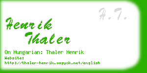 henrik thaler business card